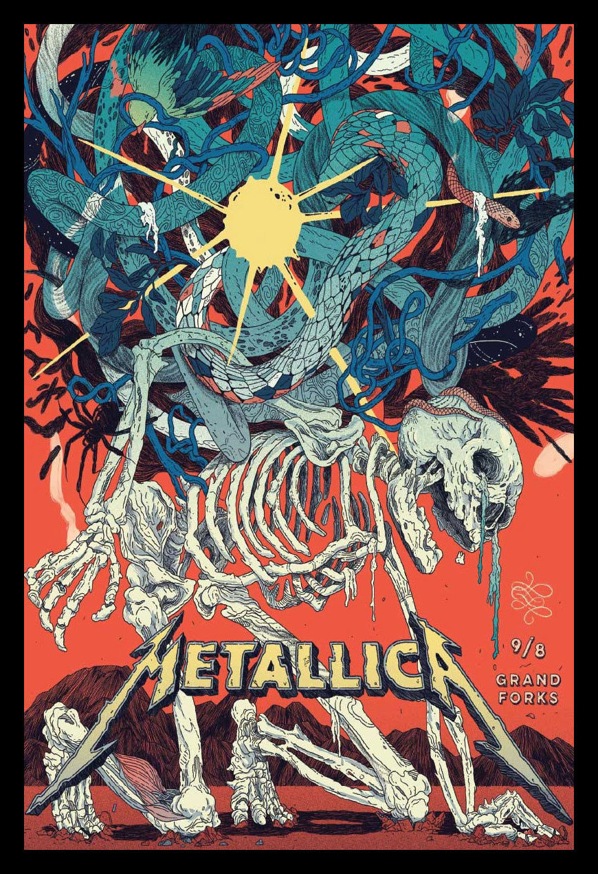 Buy Art For Less " Metallica Grand Forks Skeleton Crawl " Wayfair